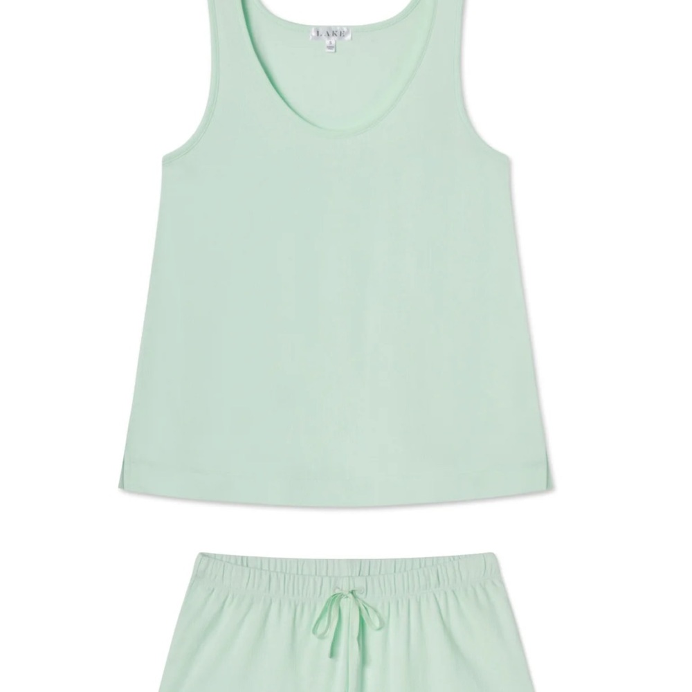 EUC LAKE Pointelle Pajama Set in Honeydew - Picture 2 of 9